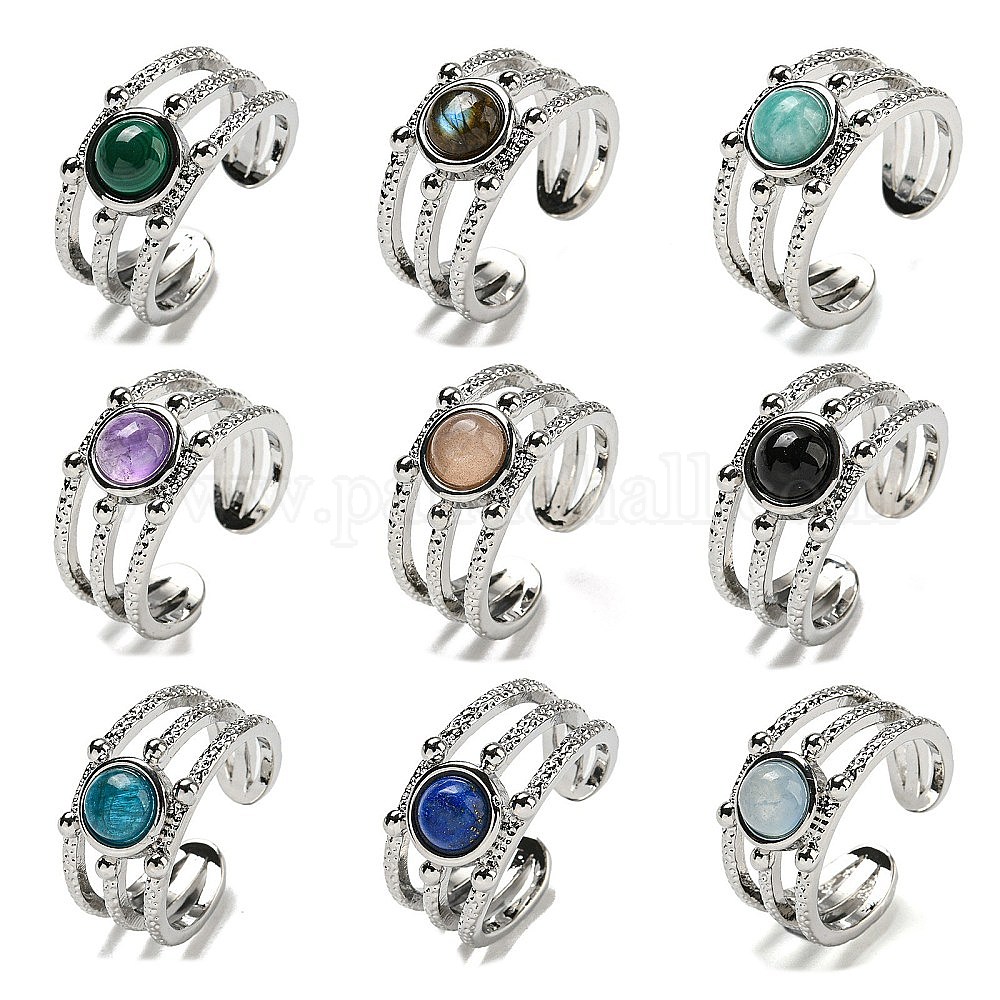 Wholesale Natural Gemstone Adjustable Rings - Pandahall.com
