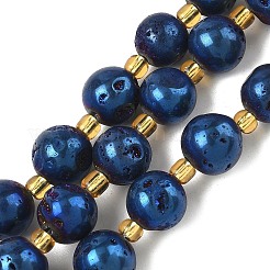 Electroplated Natural Druzy Geode Crystal Beads Strands&nbsp;G-G459-02