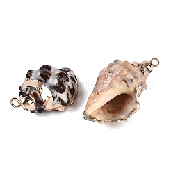 Electroplate Natural Spiral Shell Pendants&nbsp;SSHEL-Q100-46G