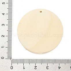 ウッドペンダント  ラウンド  湯通しアーモンド  40.5x5mm  穴：1.6mm&nbsp;FIND-Z048-09B
