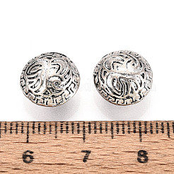合金ボタン  フラットラウンド  1穴  アンティークシルバー  10.5mm  穴：3mm&nbsp;FIND-WH0519-70N