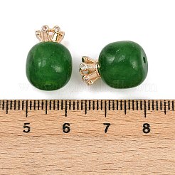 Dyed Natural White Jade Barrel Beads with Brass Crown&nbsp;KK-Z122-02KCG