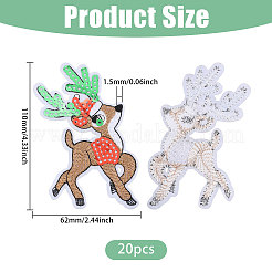 10Pairs Christmas Elk Computerized Embroidery Cloth Iron on/Sew on Patches&nbsp;DIY-CA0007-73