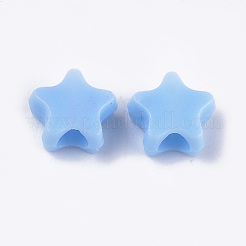 不透明なアクリルビーズ  スター  ミックスカラー  9.5~10x10.5x5mm  穴：3.5mm  約210個/50g&nbsp;X-MACR-S296-62