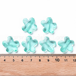 透明なアクリルビーズ  多面カット  花  ターコイズ  18.5x18.5x5.5mm  穴：1.2mm  約470個/500g&nbsp;TACR-S154-32B-68