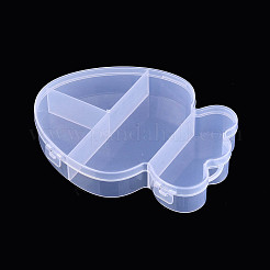 イチゴ4グリッドプラスチックビーズ収納容器（ヒンジ付き蓋付き）  透明  17.6x13.7x3cm&nbsp;CON-T001-08