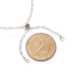 Adjustable 304 Stainless Steel Textured Cable Chains Slider Necklaces Making&nbsp;AJEW-JB01398