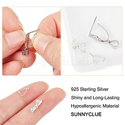 3個3スタイル925スターリングシルバーペンダントベイル  アイスピック＆ピンチベイル  銀  8~13x5x2.5~9mm  穴：4~4.5x3~4mm  1個/スタイル&nbsp;STER-SC0001-14