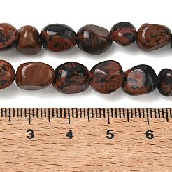 天然石マホガニーオブシディアンビーズ連売り  タンブルストーン  ナゲット  6~13x5~8x4~8mm  穴：0.7mm  約17~22個/連  6.89~7.09インチ（17.5~18cm）&nbsp;G-C286-A05
