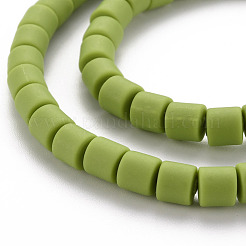 樹脂粘土ビーズ連売り  コラム  黄緑  5~7x6mm  穴：1.5~2mm  約61~69個/連  15.74インチ&nbsp;CLAY-T001-C45