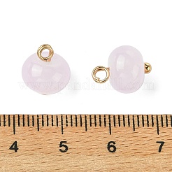 合金ガラスペンダント  ラウンドチャーム  ゴールドカラー  ラベンダー  13.5~15x10mm  穴：2mm&nbsp;GLAA-P080-03G-05