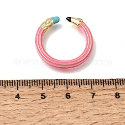 Brass Enamel Cuff Open Rings&nbsp;KK-CBA0E55-10G