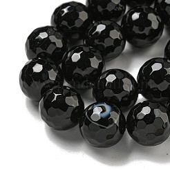 Faceted Natural Banded Agate Beads Strands&nbsp;G-F447-12mm-O09