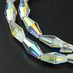Transparent Electroplate Glass Beads Strands&nbsp;GLAA-K064-05A-AB03