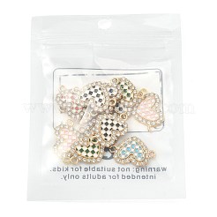 12Pcs 6 Colors Alloy Enamel & Crystal Rhinestone Connector Charms&nbsp;FIND-FS0005-39P