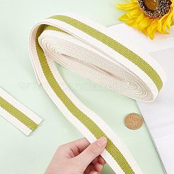 ポリエステルブレードリボン  フラット  縞模様  服飾材料  黄緑  1-1/4インチ（32x1mm）  約10ヤード/バンドル&nbsp;OCOR-WH0068-30B