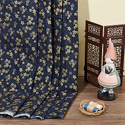 綿生地  服装アクセサリー  花柄  ミッドナイトブルー  1000x1480x0.2mm&nbsp;DIY-WH0622-613A