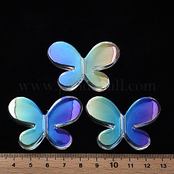 透明なアクリルビーズ  ABカラー  蝶  クリアAB  34x44x8mm  穴：3mm&nbsp;MACR-S374-10D-01