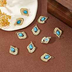 Brass Synthetic Turquoise Pendants&nbsp;KK-SZ0002-02