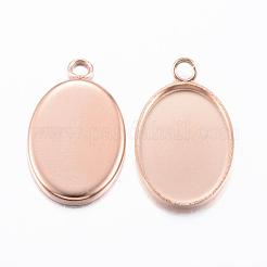 Ion Plating(IP) 304 Stainless Steel Pendant Cabochon Settings&nbsp;STAS-H383-12RG