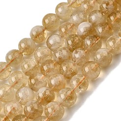 Heated Natural Citrine Beads Strands&nbsp;G-D323-A01-10mm-A