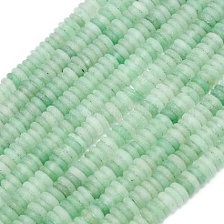フロスト加工の天然グリーンアベンチュリンビーズ連売り  ロンデル  6x2mm  穴：1mm  約150~160個/連  14.57~14.96''（37~38センチメートル）&nbsp;G-K389-C31-01