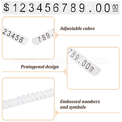 ABSプラスチック製外国製デジタル価格表示ボード2セット  ブラック  0.6x0.55x0.7cm  10個/セット&nbsp;KY-AN0001-06