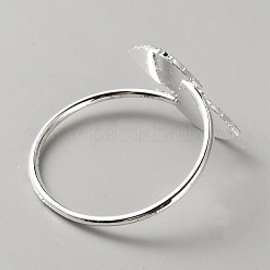 リーフ合金ラインストーンナプキンリング  レストランのディナーテーブルアクセサリー  銀  22x46.5x46mm&nbsp;AJEW-WH0766-46