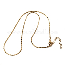 1.3MM 304 Stainless Steel Boston Link Chains Necklaces for Women Men&nbsp;NJEW-Z115-12G-01