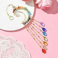 Teardrop Glass Pendant Decoration&nbsp;HJEW-JM02117