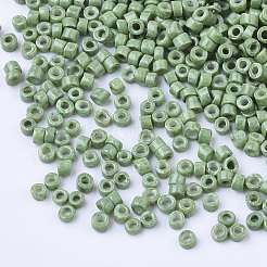 ガラスシリンダービーズ  シードビーズ  焼き付け塗料  丸い穴  ダークシーグリーン  1.5~2x1~2mm  穴：0.8mm  約8000個/袋  約85~95 G /袋&nbsp;SEED-Q036-01A-D10