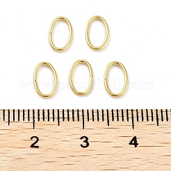 304ステンレススチールオープン丸カン  オーバル  18KGP本金メッキ  5x8x0.8mm  20ゲージ  内径：3.5x6.5mm&nbsp;STAS-F221-46U-G
