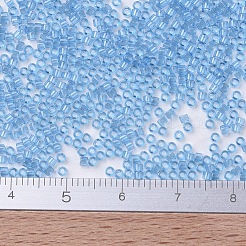 MIYUKIデリカビーズ  シリンダー  日本製シードビーズ  11/0  （db0113)透明な青い光沢  1.3x1.6mm  穴：0.8mm  約2000PCS /ボトル  10 G /ボトル&nbsp;SEED-JP0008-DB0113