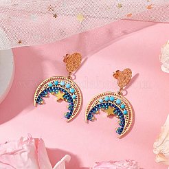 Bohemian Style Glass Seed Bead Dangle Stud Earrings&nbsp;EJEW-MZ00275