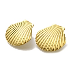 Ion Plating(IP) 304 Stainless Steel Shell Shape Stud Earrings for Women&nbsp;EJEW-U027-04G