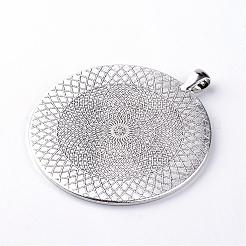 Tibetan Style Alloy Pendant Cabochon Settings&nbsp;PALLOY-Q341-02AS-LF
