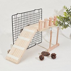 鳥オウムハムスターのおもちゃ  木製クロールスイングはしごプラットフォーム踏み台  鳥小動物用  アンティークホワイト  23.8x10x1.55cm  3個/セット&nbsp;AJEW-WH0114-41