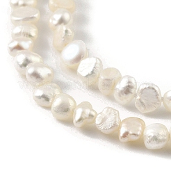 天然養殖淡水パールビーズ連売り  研磨両側  グレード4 A  フローラルホワイト  3~4mm  穴：0.5mm  約48個/連  6.89''（17.5センチメートル）&nbsp;PEAR-A006-02C