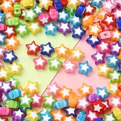 300Pcs 10 Colors Star Acrylic Beads&nbsp;TACR-YW0001-93