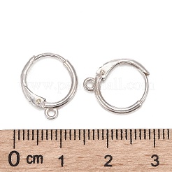 925スターリングシルバーフレンチフックピアスパーツ  ウィットループ  銀  15x12x1.5mm  穴：1.5mm  ピン：0.8mm&nbsp;STER-I017-090P
