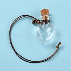 Heart-shaped Glass Cork Bottles Ornament&nbsp;GLAA-D002-11