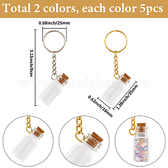 10Pcs 2 Colors Glass Bottle Keychains&nbsp;KEYC-SC0001-55