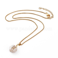 Natural Pearl Initial Pendant Necklaces&nbsp;NJEW-JN03297-03