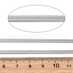 304ステンレススチールスネークチェーン  ハンダ付け  ステンレス鋼色  3x0.5mm&nbsp;CHS-M009-05P-02