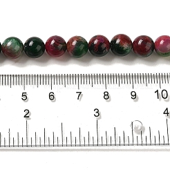 天然石瑪瑙ビーズ連売り  染め＆加熱  ラウンド  赤ミディアム紫  8mm  穴：1.2mm  約48個/連  14.57''（37センチメートル）&nbsp;G-P516-A01-B02