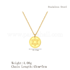 Stylish 304 Stainless Steel Star of David Pendant Necklace for Women's Daily Wear&nbsp;LS-NW9851-1