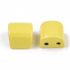 スプレー塗装合金マルチ連リンク  タイル弾性ブレスレット作り用  半円  きいろ  8x8x6mm  穴：1.2mm&nbsp;PALLOY-T068-11-16