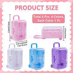 4個 4色 荷物ケース プラスチック キャンディ ギフト 収納ボックス  ミックスカラー  6.9x4.75x11cm  1pc /カラー&nbsp;CON-CN0001-22