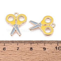 合金エナメルチャーム  ハサミチャーム  ライトゴールド  ゴールド  20x17x1mm  穴：1.6mm&nbsp;ENAM-Q004-01KCG-07
