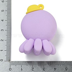 バッグ PVC ペンダント  動物  キーホルダー  タコ  47x32.5x20.5mm  穴：2mm&nbsp;FIND-R001-03B